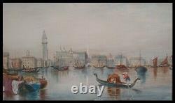 Pair Of Large Antique 19th Century Watercolours Of Venice Grand Tour 1880