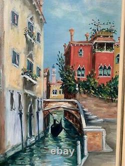 Pair Of Large Vintage Oil Paintings On Canvas, Venice