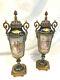 Pair Of Limoges Urns With Gold Dore Bronze Signed