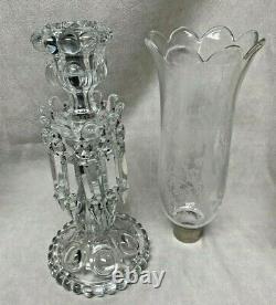 Pair Of Magnificent Antique Single Light Baccarat Crystal Candelabra 21.5 H