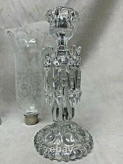 Pair Of Magnificent Antique Single Light Baccarat Crystal Candelabra 21.5 H