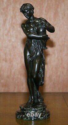 Pair Of Original Signed Henri Dumaige 1830 1888 Bronze Statues Water Carriers