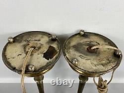 Pair Of Signed Antique OSCAR BACH 18 Table Lamps