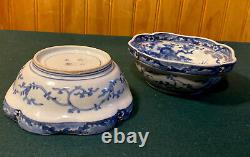 Pair Of Signed BLUE & WHITE CHINESE BOWLS VINTAGE ANTIQUE