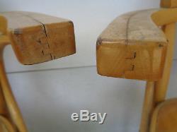 Pair Of Signed Drevounia Czech Bentwood Arm Chairs, Cool, Need Refinished