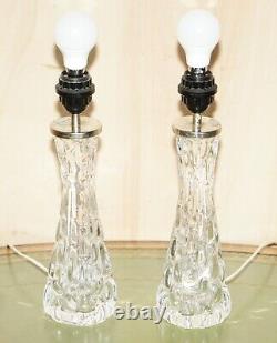 Pair Of Super Rare Collectable Fully Signed Carl Fagerlund Orrefors Table Lamps