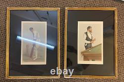 Pair Of Vanity Fair, SPY Chromolithographs Billard Baseball Frames