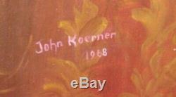 Pair Of Vintage Antique Style 1854 Oil Portrait Paintings John Koerner 1970