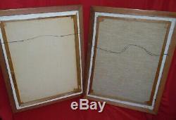 Pair Of Vintage Antique Style 1854 Oil Portrait Paintings John Koerner 1970