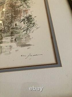 Pair Of Vintage John Haymson Art Prints Chateaux Europe Signed