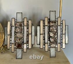 Pair Of Vintage MCM Brutalist Sculpture Wall Art Candle Holders, Signed