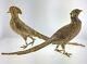 Pair Of Vintage Signed Vega Mexico Mexican Sterling Silver Male Female Pheasants