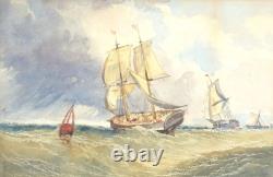 Pair Of Watercolors MARINES Signed C. P. R. Painting Britanny Vintage Antique