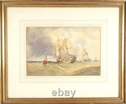 Pair Of Watercolors MARINES Signed C. P. R. Painting Britanny Vintage Antique