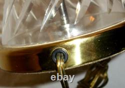 Pair Of Waterford Table Lamps Deep Spiral Fine Cut Irish Crystal Signed 23