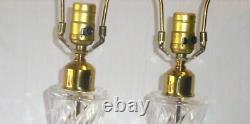 Pair Of Waterford Table Lamps Deep Spiral Fine Cut Irish Crystal Signed 23