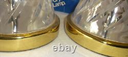 Pair Of Waterford Table Lamps Deep Spiral Fine Cut Irish Crystal Signed 23