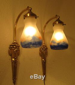 Pair Of Wonderful French Art Deco Sconces 1920/1925- Signed G. V. De Croismare