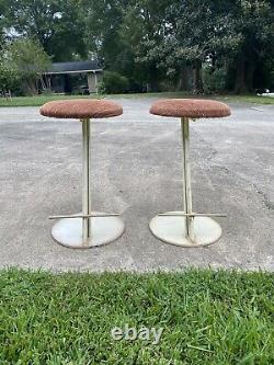 Pair Of steel Barstools By Curtis Jere C Jere Memphis Signed 1988