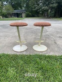 Pair Of steel Barstools By Curtis Jere C Jere Memphis Signed 1988