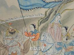 Pair Old Painting Ancient Chinese Han Dynasty Xiongnu War Signed