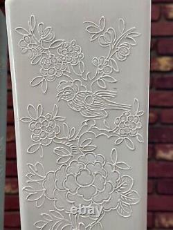 Pair Ormolu Lamps Signed Porcelaine de Paris France Blance de Chine Bird Floral