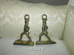 Pair Rare Colonial Williamsburg Signed Max Rieg Doorstops Geddy Foundry