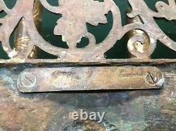 Pair Rare OSCAR BACH Cast Bronze Wall Sconces Light Fixtures c. 1920 Signed