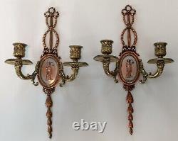 Pair Signed E F Caldwell & Co 18 Tall Bronze Wall Antique Perseus & Medusa