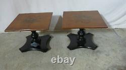 Pair Signed Hitchcock Tables Stands