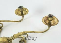 Pair Signed W. A. S. Was Benson Brass Counterbalanced Candle Holders Arts & Crafts