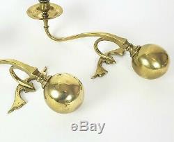 Pair Signed W. A. S. Was Benson Brass Counterbalanced Candle Holders Arts & Crafts