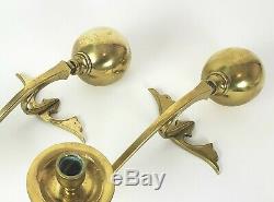 Pair Signed W. A. S. Was Benson Brass Counterbalanced Candle Holders Arts & Crafts