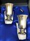 Pair Solid Sterling Silver 925 Wine Goblet Cups Signed In Org Box 52.6 Gr