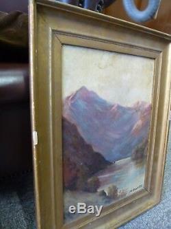 Pair Two Original Old Antique Oil painting Framed Victorian Artist M. Davies