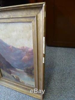 Pair Two Original Old Antique Oil painting Framed Victorian Artist M. Davies