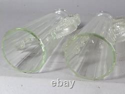 Pair Vases Art-Déco Glass Signed Verlys. Beautiful Condition
