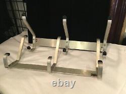 Pair Vintage Authentic Sign MID Century Modern Glaro Aluminum Coat Racks N. R