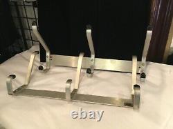 Pair Vintage Authentic Sign MID Century Modern Glaro Aluminum Coat Racks N. R