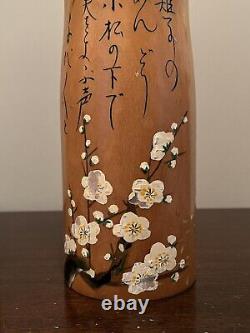 Pair Vintage Hand Painted Wood SIGNED Japanese KOKESHI Folk Art Antique Dolls