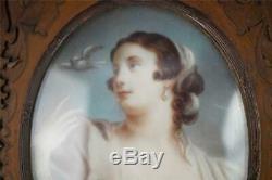 Pair Vintage Portrait Miniatures In Frames Signed Frapie