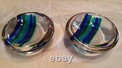 Pair Vintage Signed Seguso Murano Glass bowls MCM mid-century