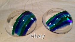 Pair Vintage Signed Seguso Murano Glass bowls MCM mid-century