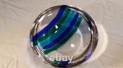 Pair Vintage Signed Seguso Murano Glass bowls MCM mid-century