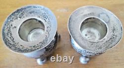 Pair Vtg 925 Sterling Silver Candle Holder signed Made in Mexico 183 grams MCM