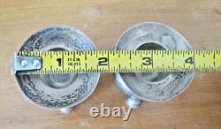 Pair Vtg 925 Sterling Silver Candle Holder signed Made in Mexico 183 grams MCM