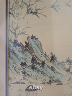 Pair Vtg CHINESE CHILDREN PLAYING ORIGINAL INK COLOR PAINTING ON PAPER SIGNED