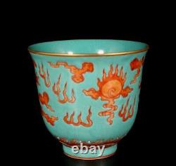 Pair Yongzheng Signed Old Chinese Colour Enamel Cup Withphoenix N1491