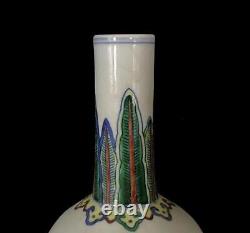 Pair Yongzheng Signed Old Chinese Doucai Vase Withflower N616