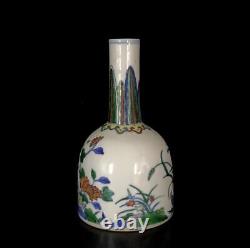 Pair Yongzheng Signed Old Chinese Doucai Vase Withflower N616